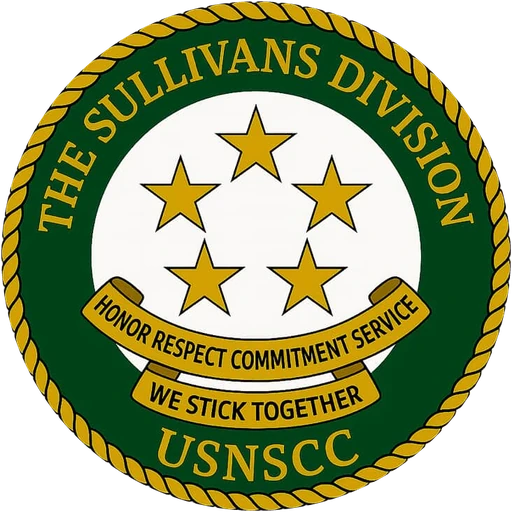 The Sullivans Division seal: Honor, Respect, Commitment, Service