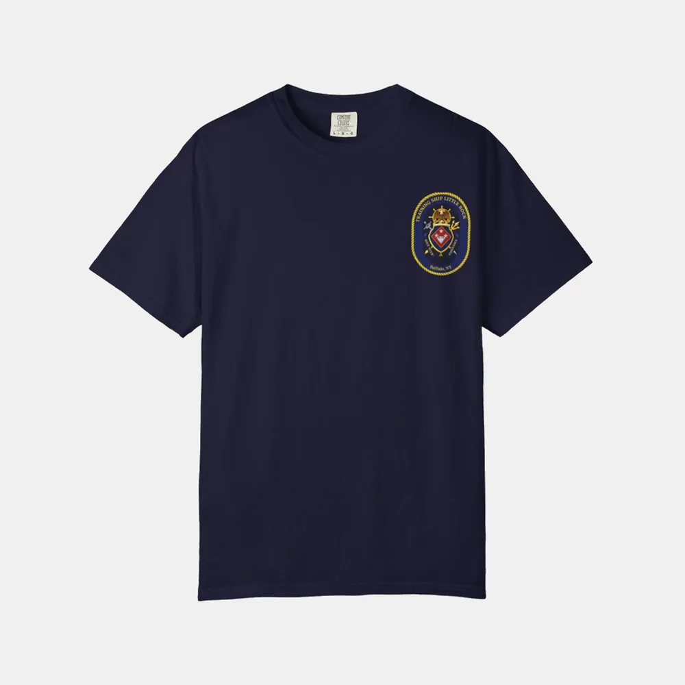 Navy Working Uniform T-Shirt “Back with A Vengeance” shown as a product mockup.
