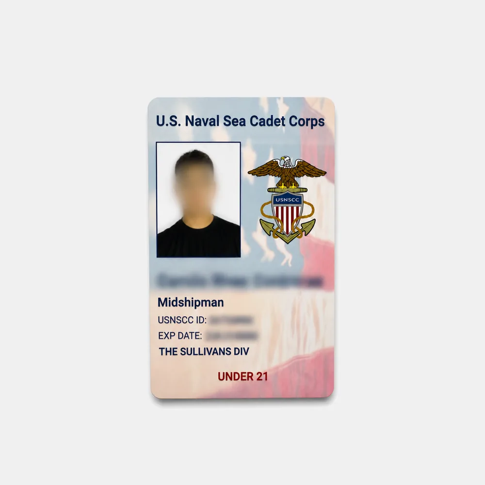 A Sullivans Division cadet identification card